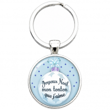 Porte-clé "Joyeux Noël Tonton que J’aime" Cadeau de Noël Original pour la Création de Bijoux Fantaisie - DIY