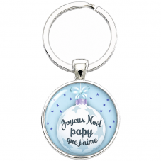 Porte-clé "Joyeux Noël Papy que J’aime" Cadeau de Noël Original pour la Création de Bijoux Fantaisie - DIY