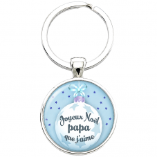 Porte-clé "Joyeux Noël Papa que J’aime" Cadeau de Noël Original pour la Création de Bijoux Fantaisie - DIY