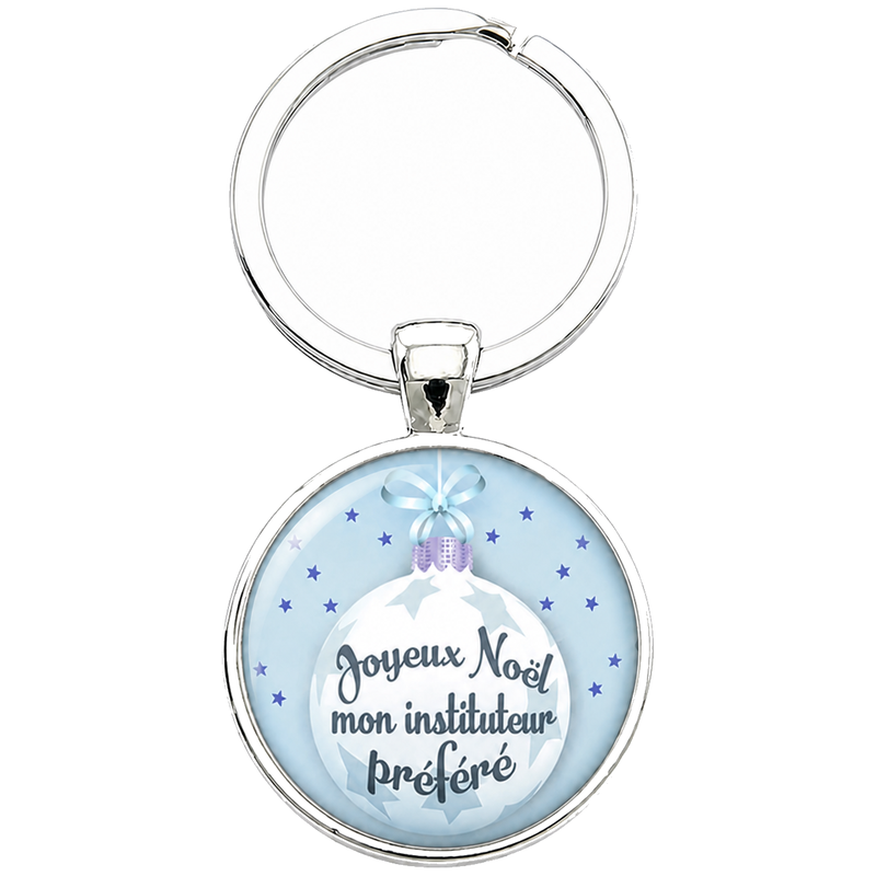 Porte-clé "Joyeux Noël mon Instituteur" Cadeau de Noël Original