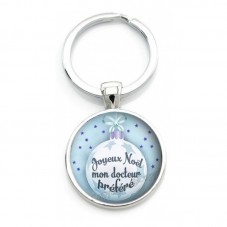 Porte-clé "Joyeux Noël mon Docteur" Cadeau de Noël Original pour la Création de Bijoux Fantaisie - DIY