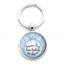 Porte-clé "Joyeux Noël mon Dentiste" Cadeau de Noël Original pour la Création de Bijoux Fantaisie - DIY