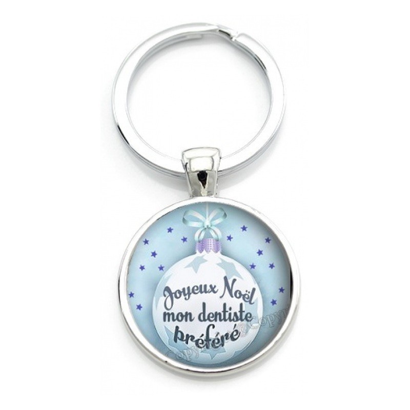 Porte-clé "Joyeux Noël mon Dentiste" Cadeau de Noël Original