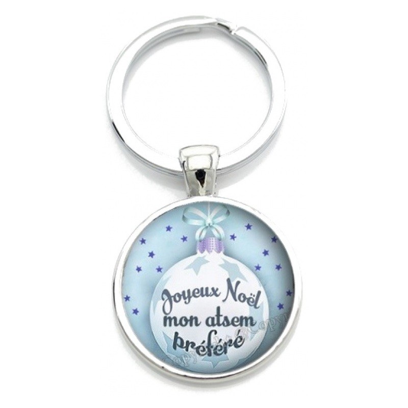 Porte-clé "Joyeux Noël mon Atsem" Cadeau de Noël Original