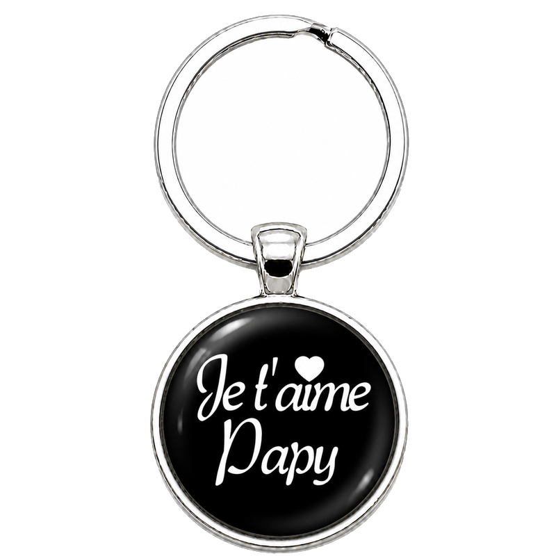 Porte-clé "Je t'aime Papy" Cadeau Fête des Grands-Pères Anniversaire Noël