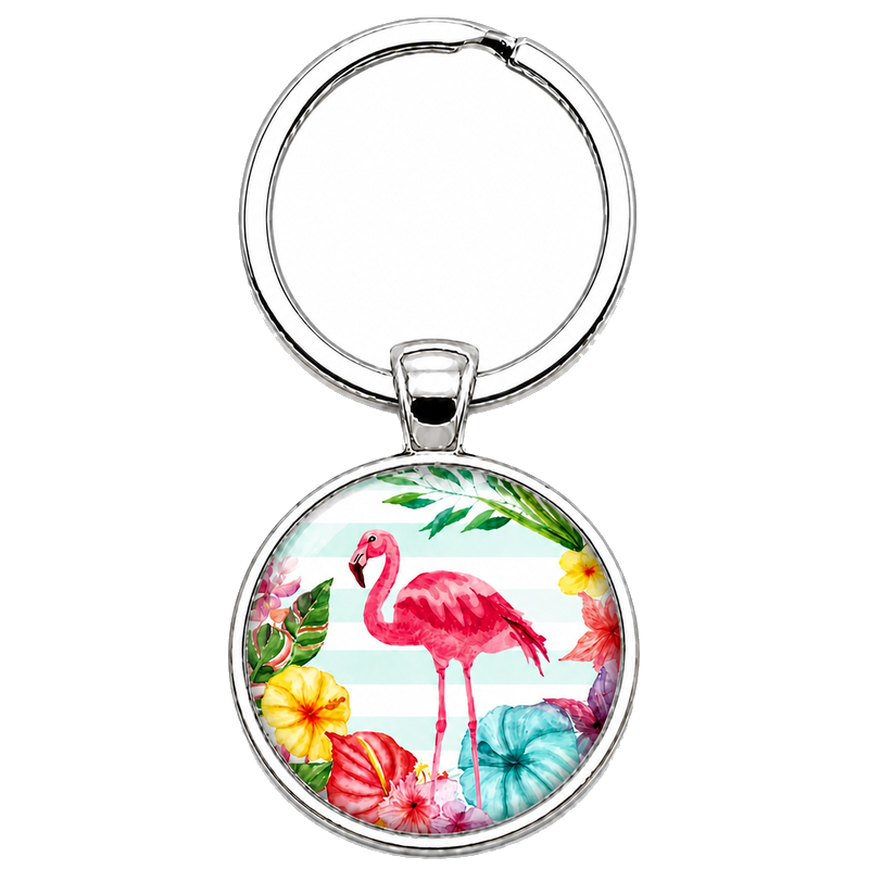 Porte-clé Flamant Rose Tropical Cadeau Original Anniversaire Noël