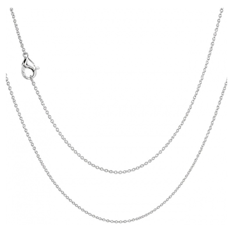 Collier Chaîne Fine 1,5mm Argentée en Acier Inoxydable 50cm Long