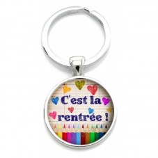 Porte-clé "C'est la rentrée!" Cadeau Original Début d'Année Scolaire pour la Création de Bijoux Fantaisie - DIY