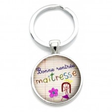 Porte-clé "Bonne Rentrée Maîtresse" Cadeau Original Début d'Année Scolaire pour la Création de Bijoux Fantaisie - DIY