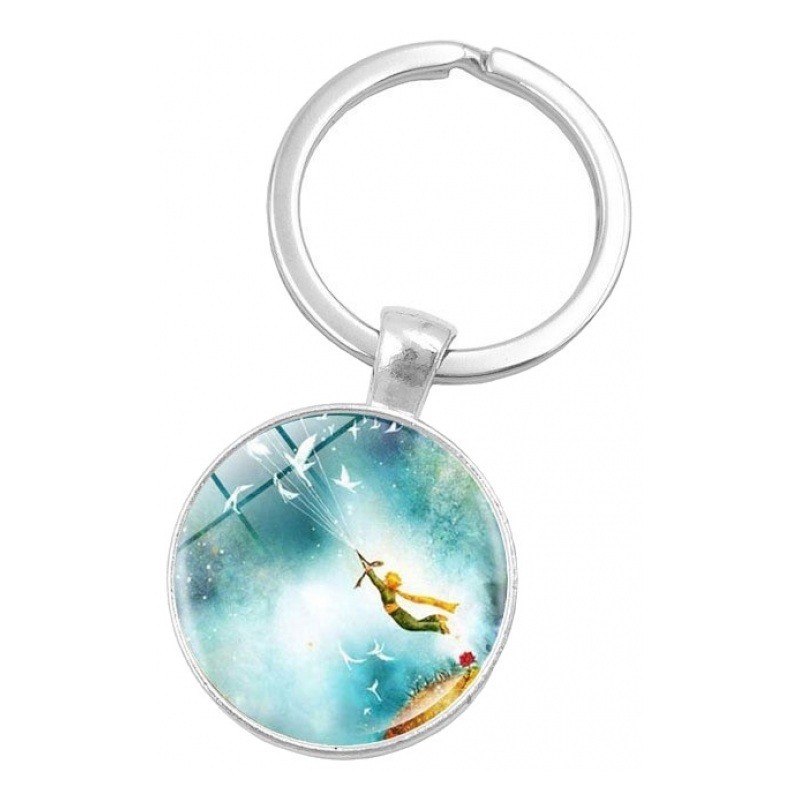Porte-Clé avec Cabochon en Verre Illustré Prince