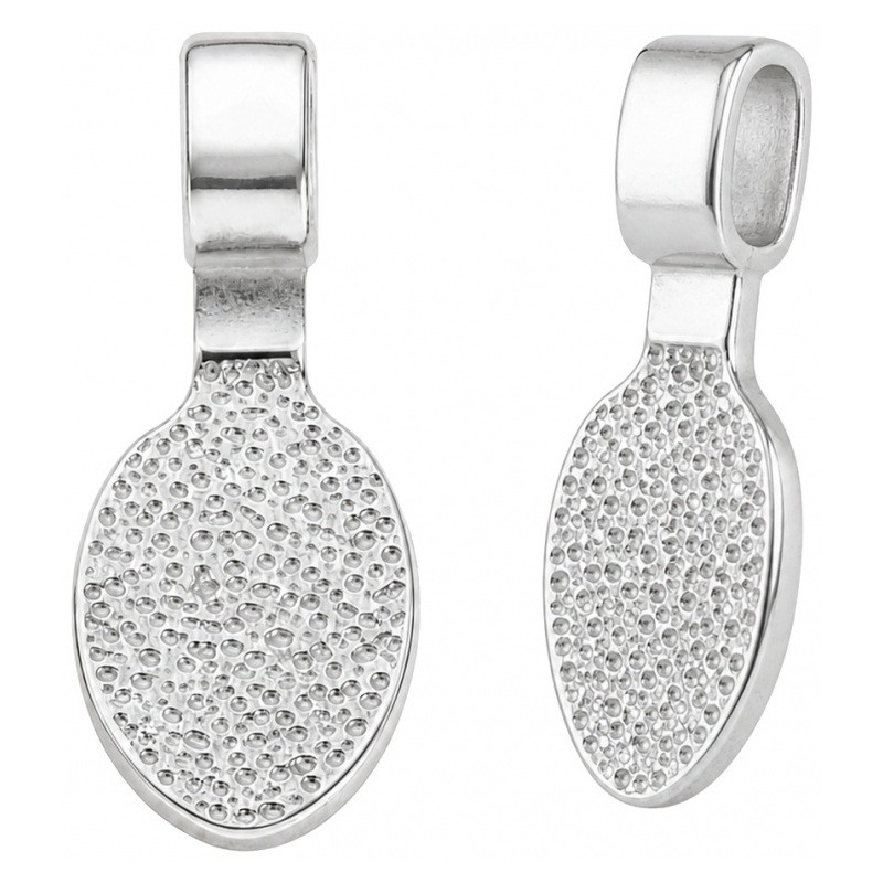 5 Attaches Pendentifs Argentés à Coller 15mm