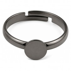 5 Supports Bague Ajustable Gunmétal 8mm pour la Création de Bijoux Fantaisie - DIY