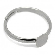 5 Supports Bague Ajustable Platine 6mm pour la Création de Bijoux Fantaisie - DIY