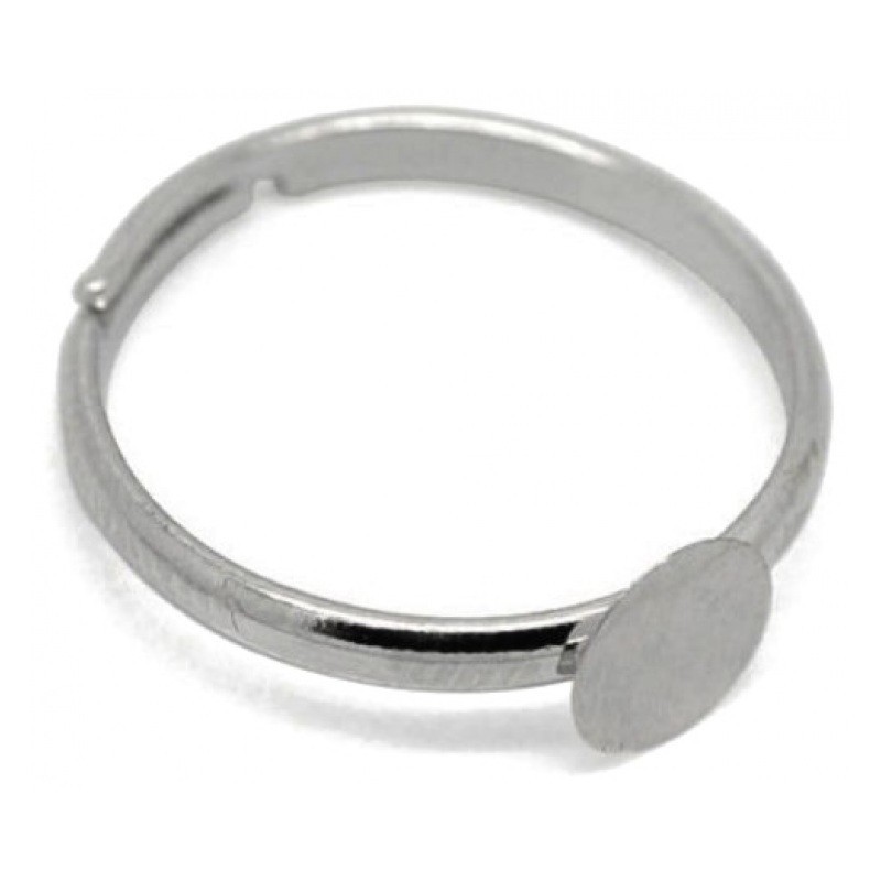 5 Supports Bague Ajustable Platine 6mm