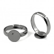 5 Supports Bague Enfant Ajustable Gunmétal 8mm pour la Création de Bijoux Fantaisie - DIY