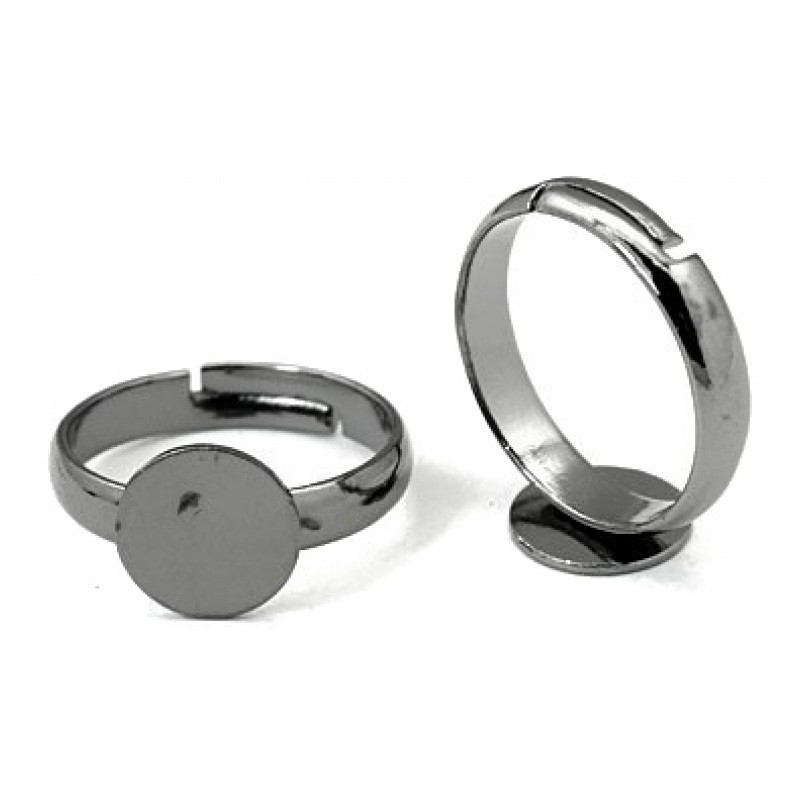 5 Supports Bague Enfant Ajustable Gunmétal 8mm