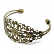 Support Bracelet Ajouré Filigrane Bronze pour la Création de Bijoux Fantaisie - DIY
