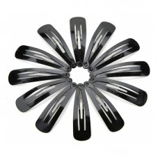 10 Supports Barrette Noire Clip Clic Clac Cheveux 4,6cm pour la Création de Bijoux Fantaisie - DIY