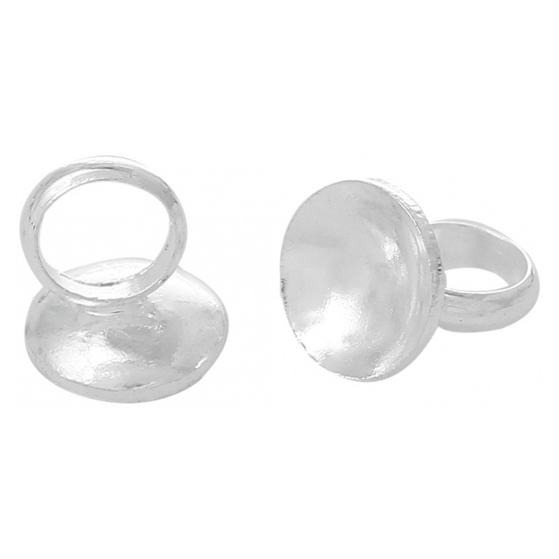 4 Attaches Pendentifs Argentés pour Globe 6mm