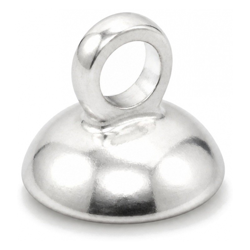 4 Attaches Pendentif Argenté pour Globe 6mm