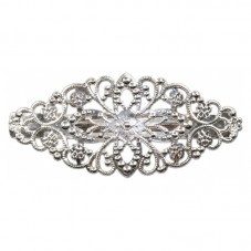 Support Barrette Clip Filigrane Argentée 8cm pour la Création de Bijoux Fantaisie - DIY