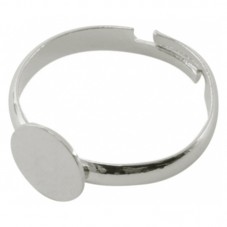 5 Supports Bague Enfant Ajustable Argenté 8mm pour la Création de Bijoux Fantaisie - DIY