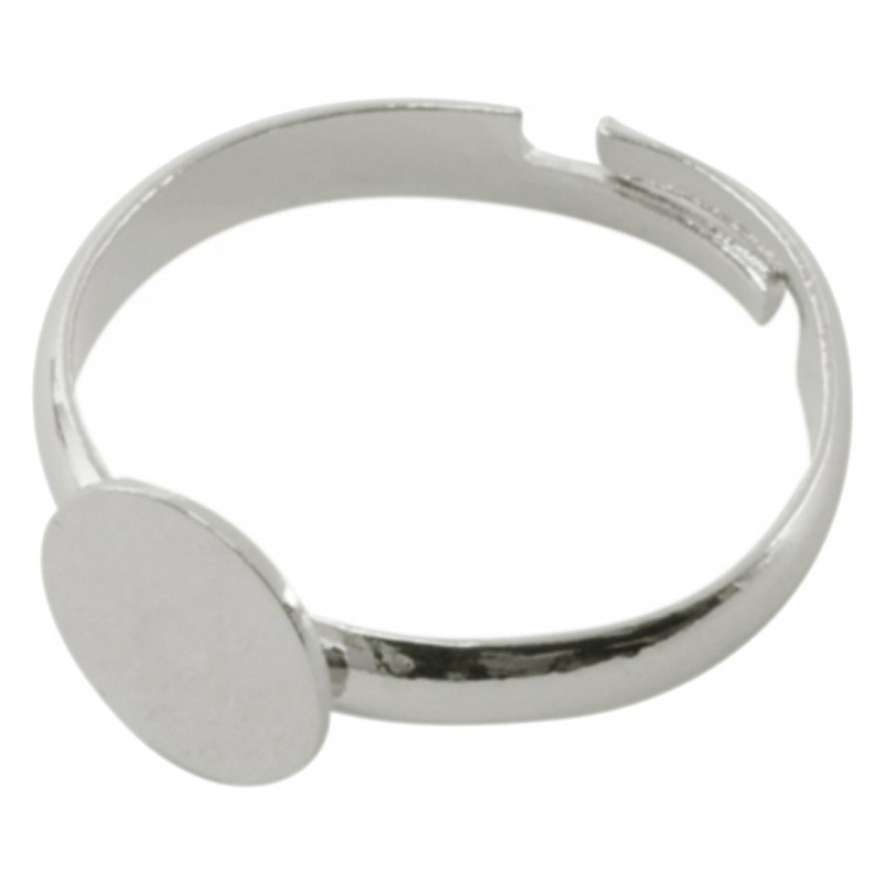 5 Supports Bague Enfant Ajustable Argenté 8mm