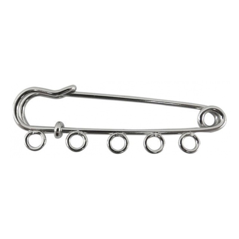 2 Supports Broches Épingle à Nourrice Platine 5 anneaux 50x15 mm