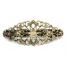 Support Barrette Clip Filigrane Bronze 8cm pour la Création de Bijoux Fantaisie - DIY