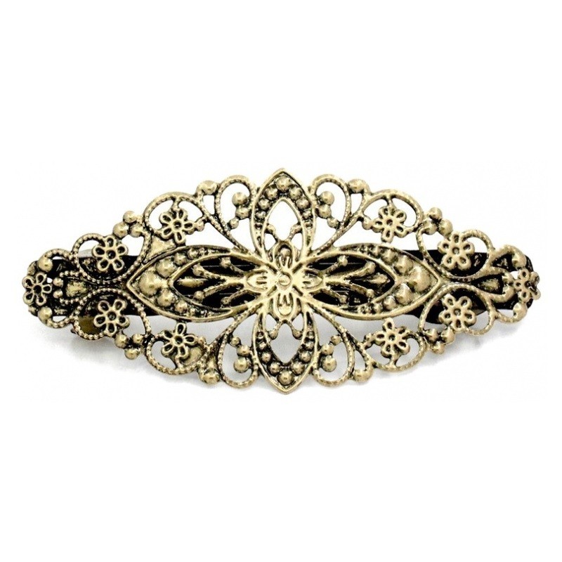 Support Barrette Clip Filigrane Bronze 8cm