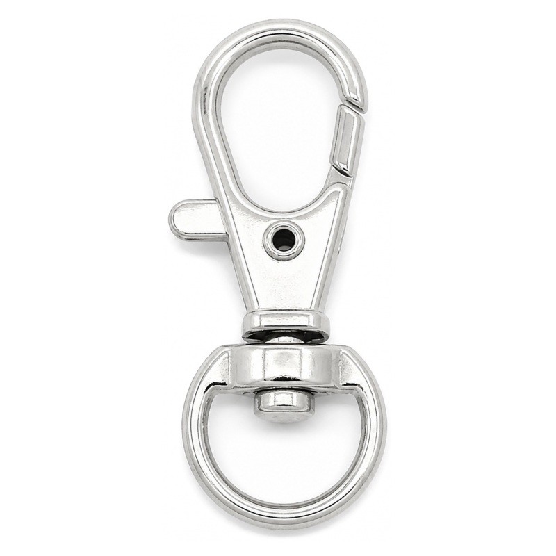 5 Mousquetons Accroche Porte-Clés Platine 32x14mm