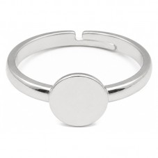 5 Supports Bague Ajustable Argentée 8mm pour la Création de Bijoux Fantaisie - DIY