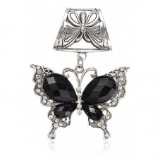 Grand Pendentif Bélière Papillon avec Strass 89mm pour la Création de Bijoux Fantaisie - DIY
