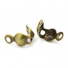 100 Cache-Noeud Fermoirs Embouts Bronze 7.5x4mm pour la Création de Bijoux Fantaisie - DIY