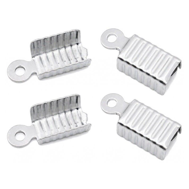 20 Embouts Attaches Argentées pour Cordon 5x13mm