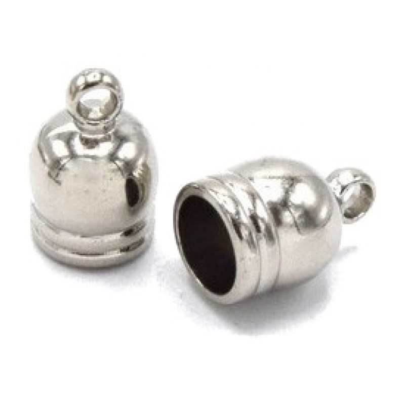 6 Fermoirs Embouts en Acrylique pour Cordon et Pompon 6x12mm