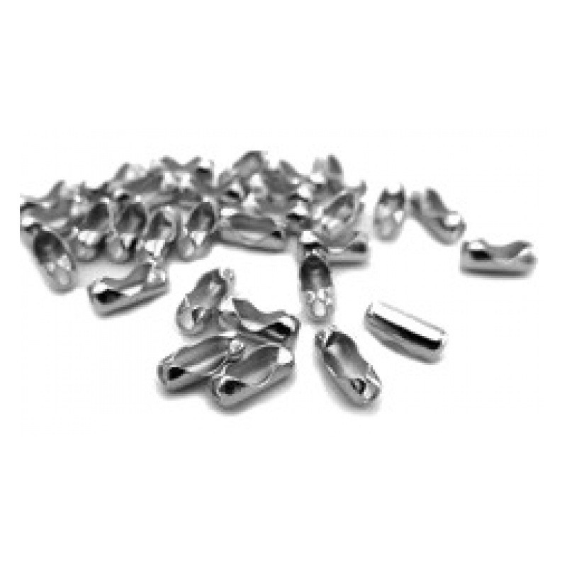 50 Fermoirs Embouts Connecteurs pour Chaîne à Bille Platine 5x2.5x2mm