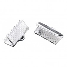 10 Embouts Pinces Griffes Attaches Argentés pour Ruban 20mm pour la Création de Bijoux Fantaisie - DIY