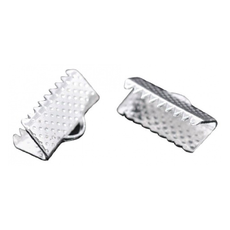10 Embouts Pinces Griffes Attaches Argentés pour Ruban 20mm