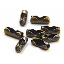 50 Fermoirs Embouts Connecteurs pour Chaîne Bronze 5x2.5x2mm pour la Création de Bijoux Fantaisie - DIY