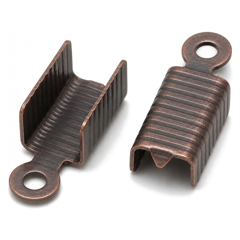 20 Embouts Attaches pour Cordon Cuivre Rouge 13x5mm