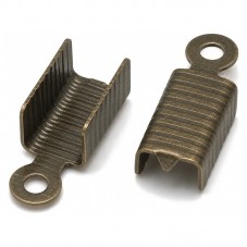 20 Embouts Attaches pour Cordon Bronze 13x5mm pour la Création de Bijoux Fantaisie - DIY