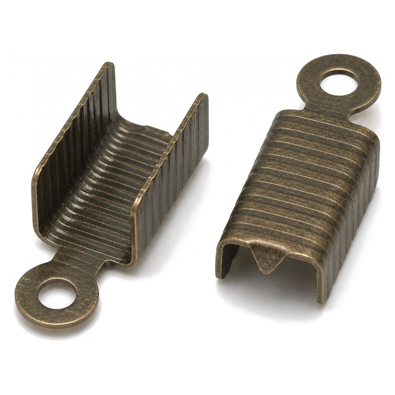 20 Embouts Attaches pour Cordon Bronze 13x5mm