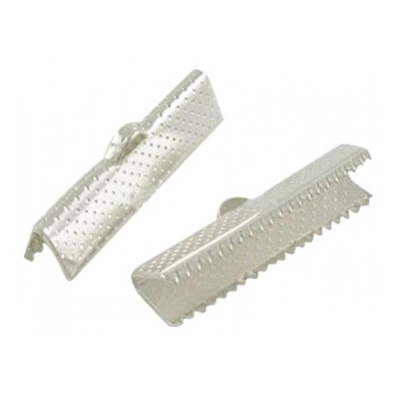 5 Embouts Pinces Griffes Attaches Argentés pour Ruban 25mm