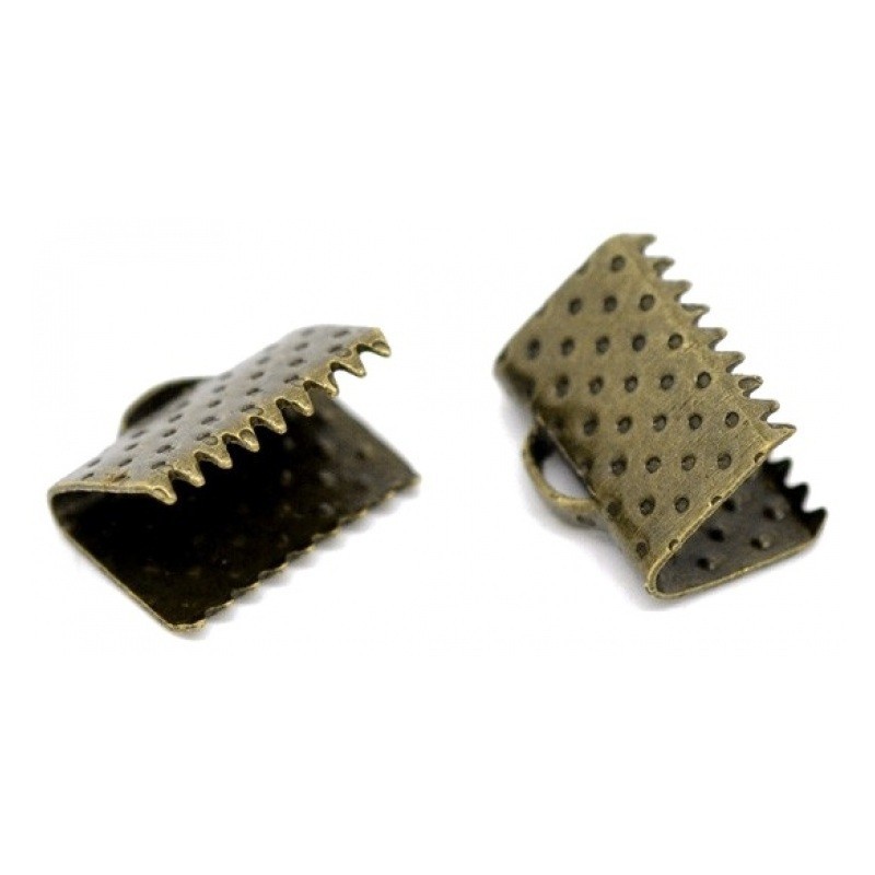 20 Embouts Pinces Griffes Attaches pour Ruban Bronze 10mm