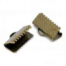 10 Embouts Pinces Griffes Attaches Bronze pour Ruban 13mm pour la Création de Bijoux Fantaisie - DIY