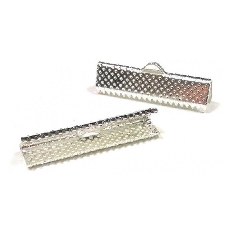 5 Embouts Pinces Griffes Attaches Argentés pour Ruban 22mm