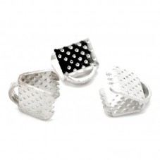 50 Embouts Pinces Griffes Argentés pour Ruban 6mm pour la Création de Bijoux Fantaisie - DIY
