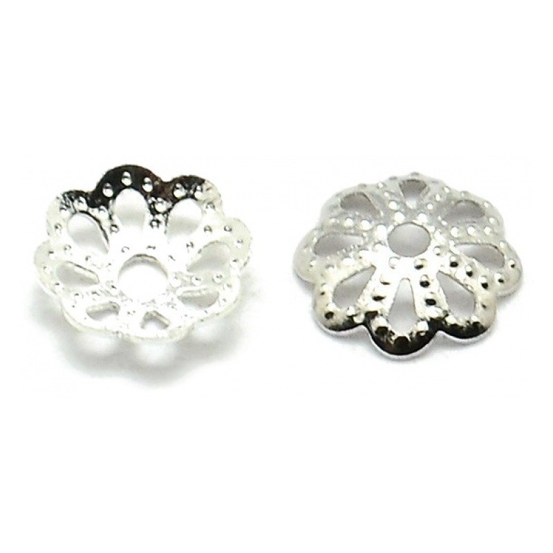 20 Coupelles Calottes pour Perles Argenté 6x1,5mm