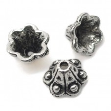 8 Coupelles Calottes pour Perles Cône Argenté Vieilli 9x5mm pour la Création de Bijoux Fantaisie - DIY